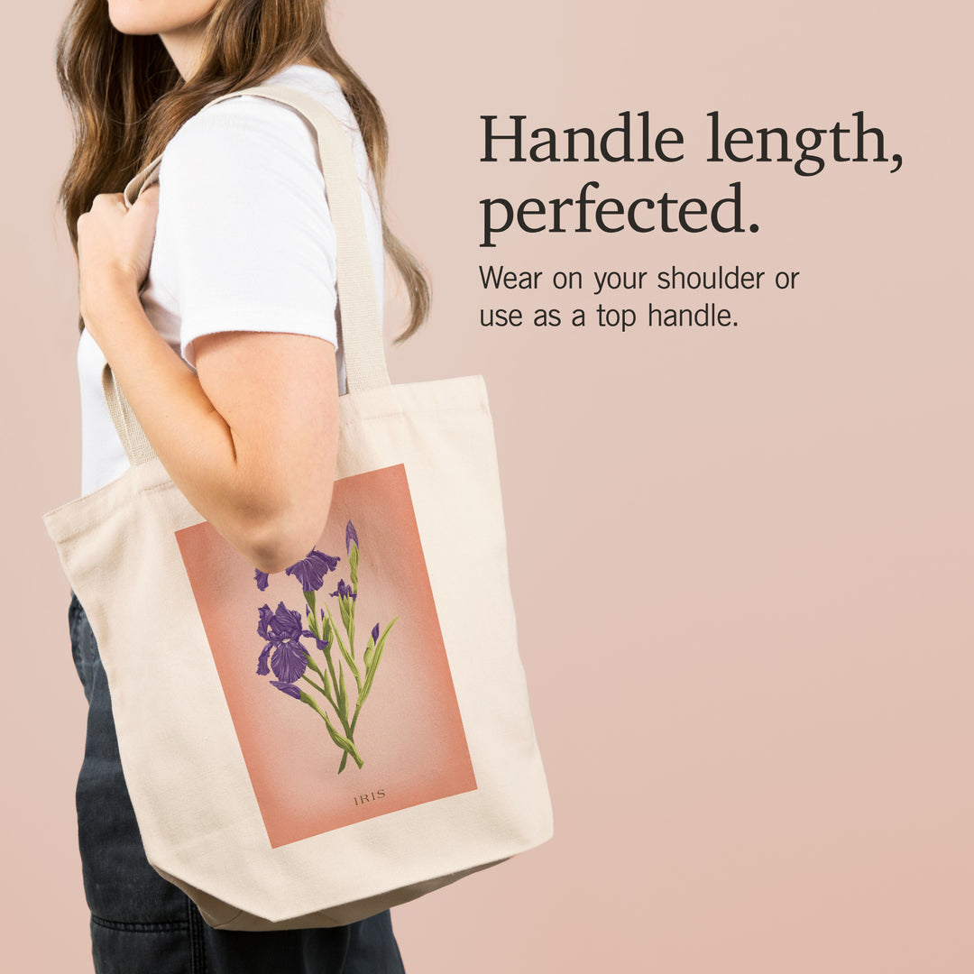 Vintage Flora, Iris, Tote Bag