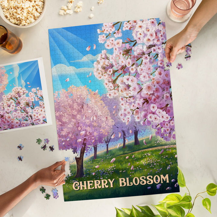 Lithograph, Cherry Blossom, 1000 Piece Jigsaw Puzzle