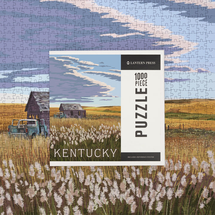 Kentucky, Painterly, Wheat Field and Shack, Jigsaw Puzzle