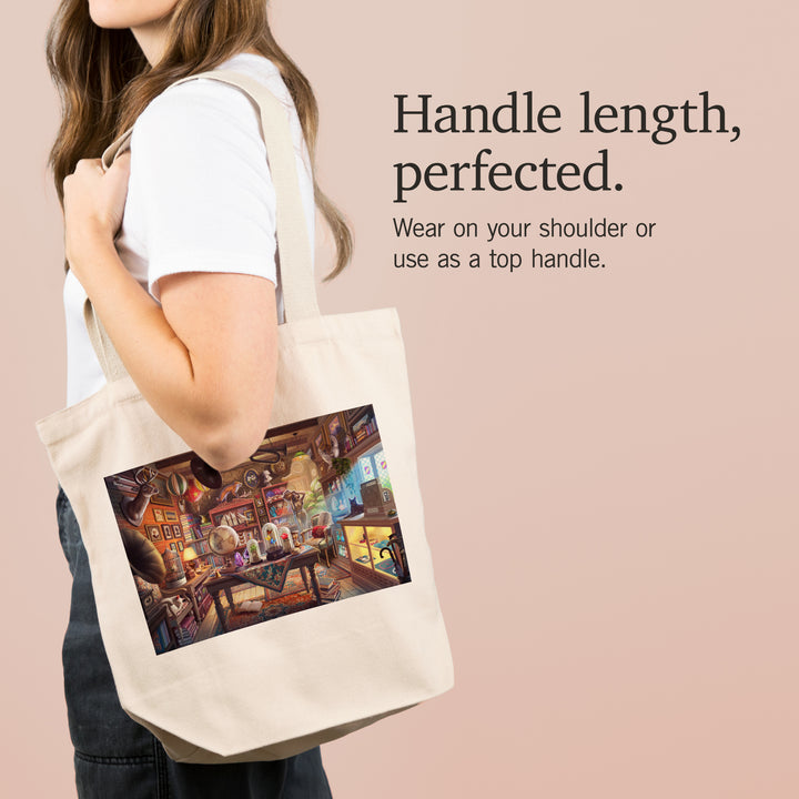 Oil Painting, Antique Store Cats, Tote Bag