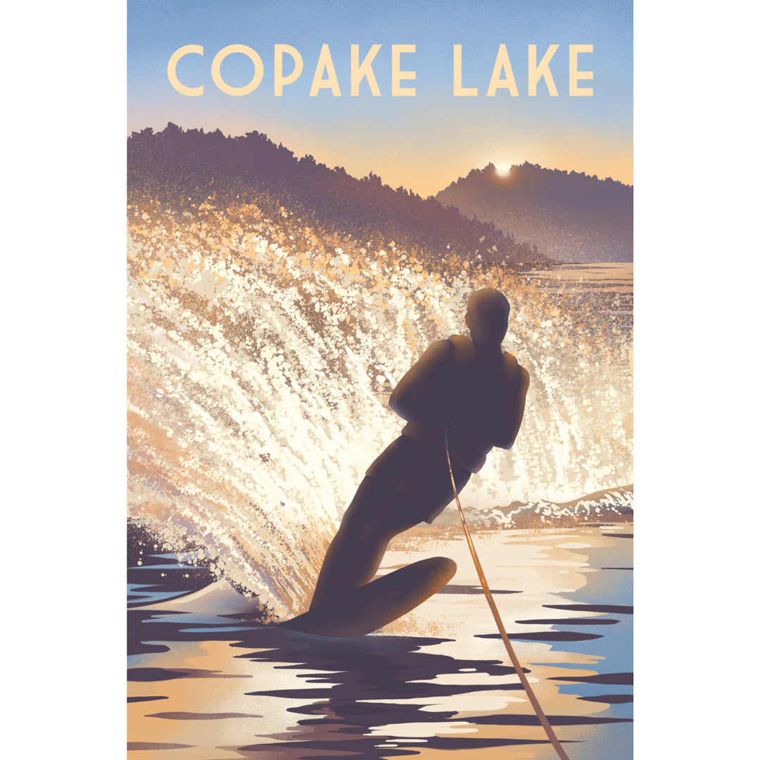 Copake Lake, New York, Get Outside Series, Wake Surfing, Stretched Canvas - Lantern Press