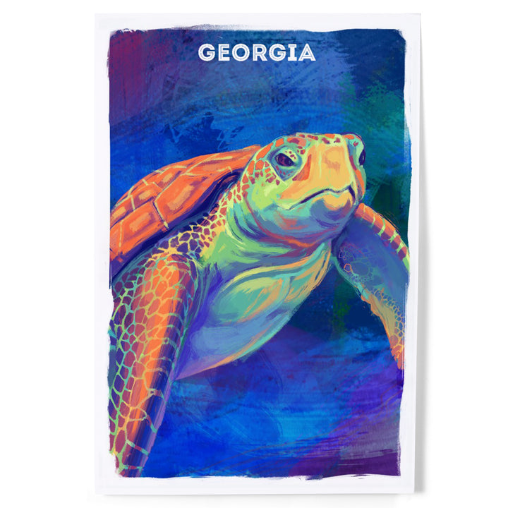 Georgia, Vivid, Sea Turtle, Art & Giclee Prints
