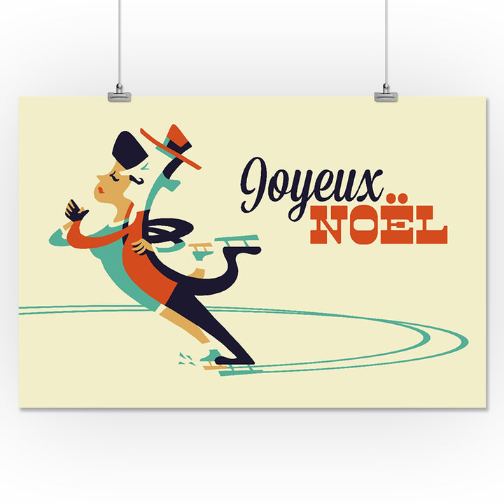 Ice Skaters, Retro Christmas, Art & Giclee Prints - Lantern Press