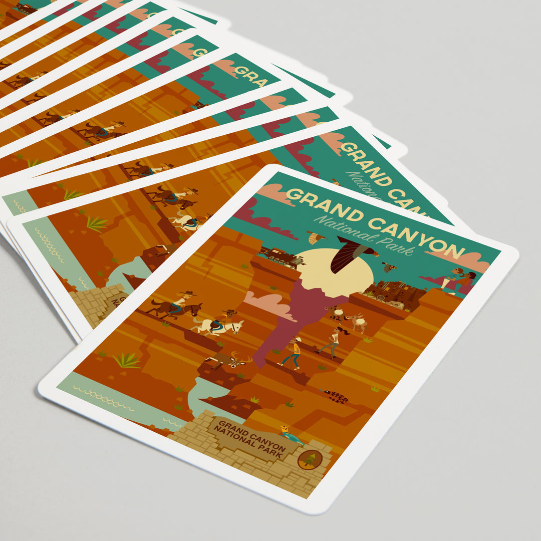 Playing Cards, Grand Canyon National Park, Arizona, Geometric National Park Series, 52 Card Deck with Jokers in Box, Unique Art