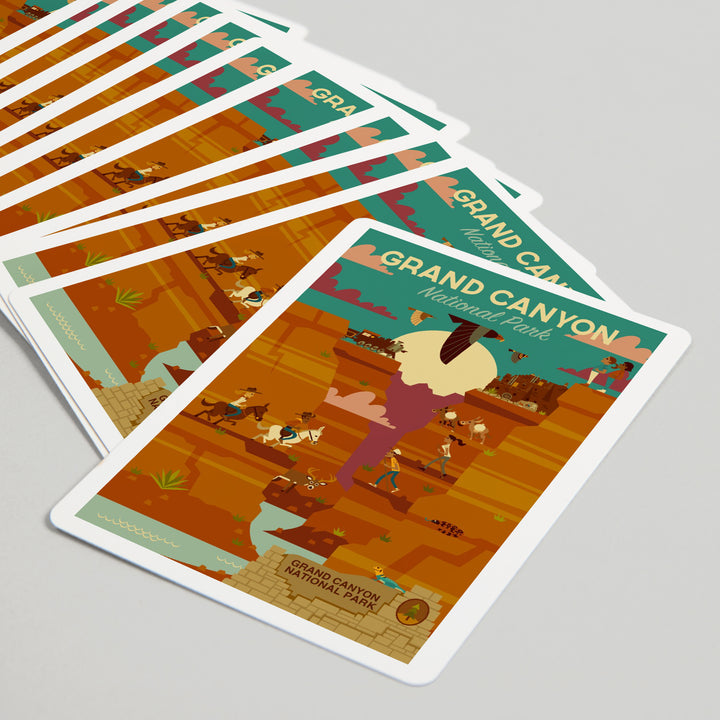 Playing Cards, Grand Canyon National Park, Arizona, Geometric National Park Series, 52 Card Deck with Jokers in Box, Unique Art