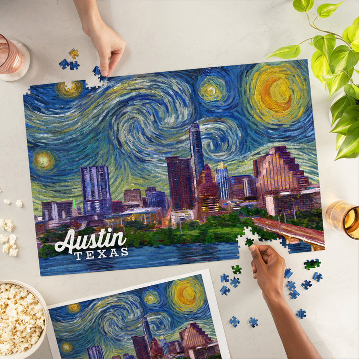 Austin, Texas, Starry Night, City Series, 1000 Piece Jigsaw Puzzle