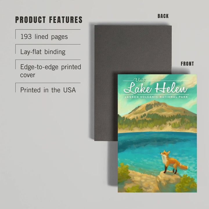 Lined 6x9 Journal, Lassen Volcanic National Park, California, Lake Helen, Oil Painting, Lay Flat, 193 Pages, FSC paper