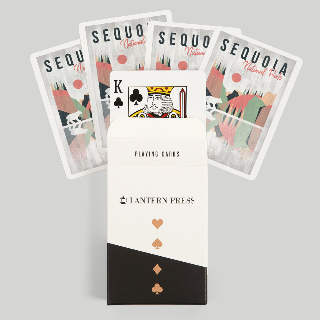 Playing Cards, Sequoia National Park, Bear, Geometric Opacity, 52 Card Deck with Jokers in Box, Unique Art