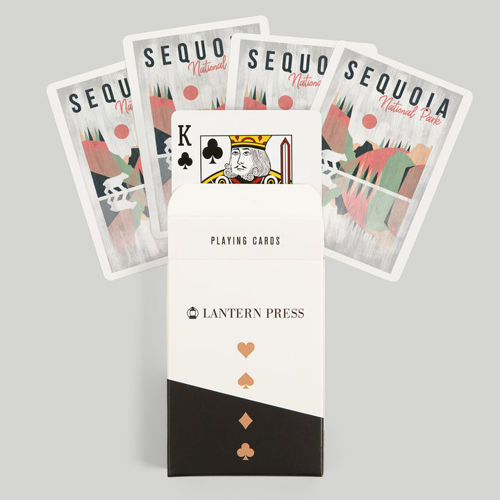 Playing Cards, Sequoia National Park, Bear, Geometric Opacity, 52 Card Deck with Jokers in Box, Unique Art
