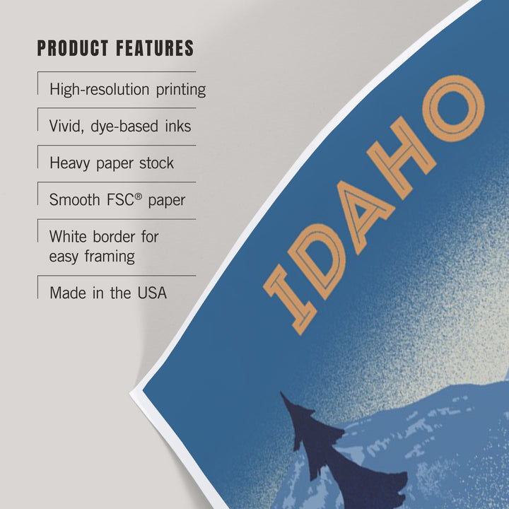 Idaho, Lithograph, Elk and Mountains Scene, Art & Giclee Prints