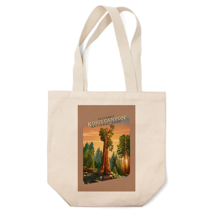Kings Canyon National Park, California, Oil Painting, General Grant,, Tote Bag
