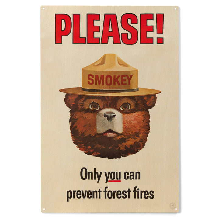 Smokey Bear Vintage Poster, Only You Can Prevent, Wood Sign and Postcards