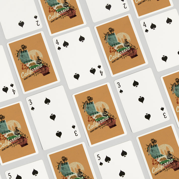 Playing Cards, Huntington Beach, California, State Treasure Trove, State Series, 52 Card Deck with Jokers in Box, Unique Art