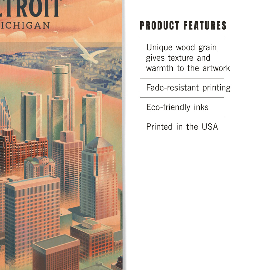 Detroit, Michigan, Lithograph City Series, Wood Signs and Postcards