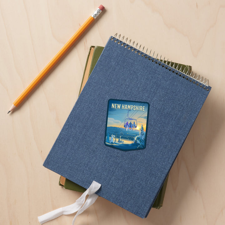 New Hampshire, Lithograph, Chairlift, Vinyl Sticker