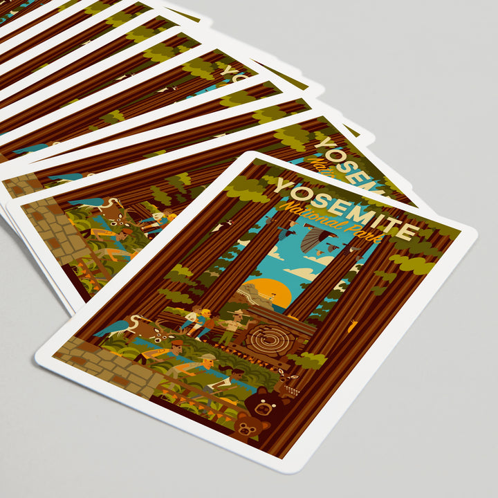 Playing Cards, Yosemite National Park, California, Forest, Geometric, 52 Card Deck with Jokers in Box, Unique Art