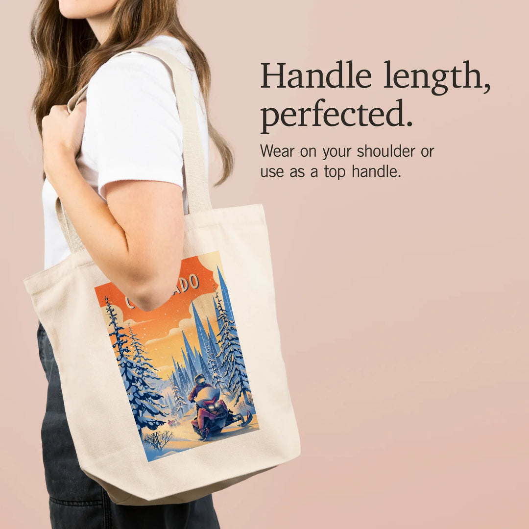 Vail, Colorado, Born to Braaap!, Snowmobile, Tote Bag