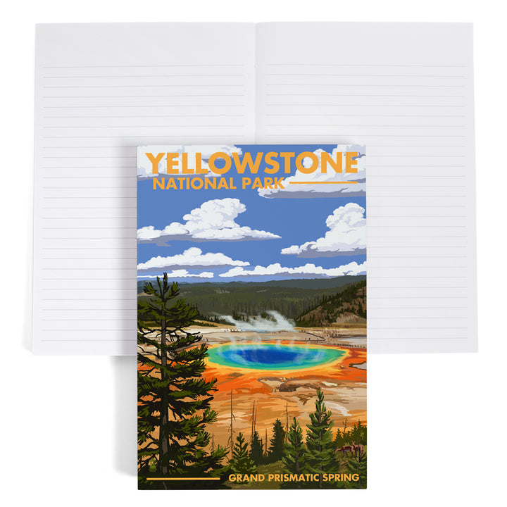 Lined 6x9 Journal, Yellowstone National Park, Grand Prismatic Spring, Lay Flat, 193 Pages, FSC paper