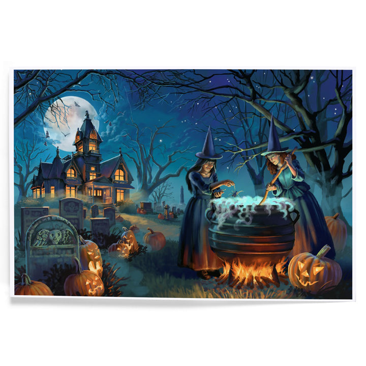 Oil Painting, Cemetery Witch's Brew, Art & Giclee Prints