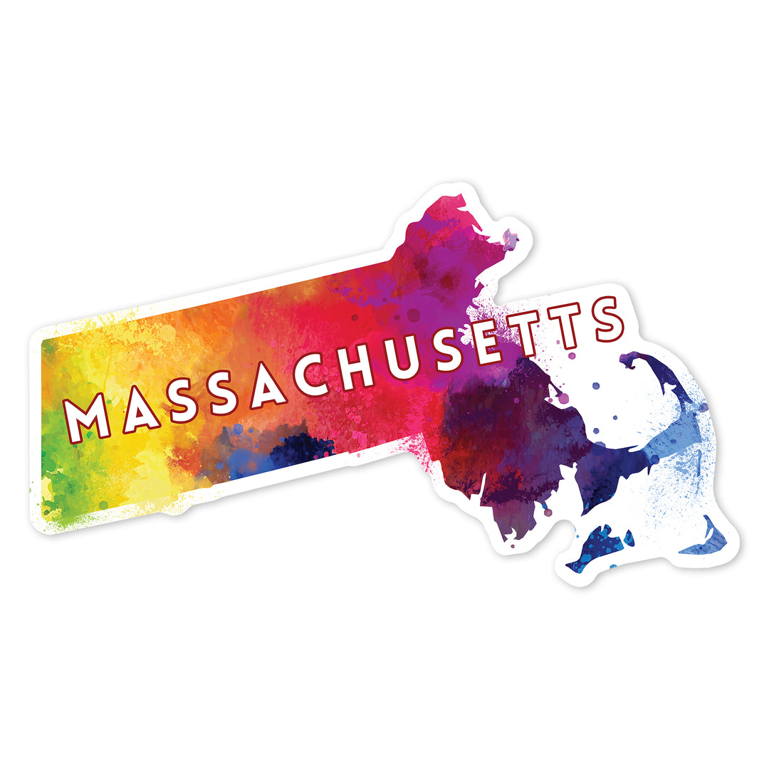 Massachusetts, State Abstract, Contour, Vinyl Sticker
