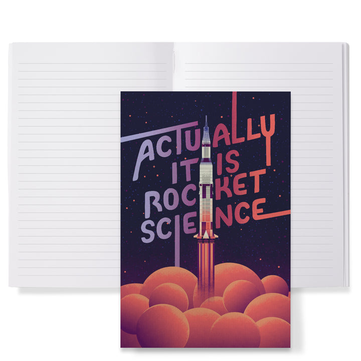 Lined 6x9 Journal, Spacethusiasm Collection, Rocket Launch, Actually It Is Rocket Science, Lay Flat, 193 Pages, FSC paper