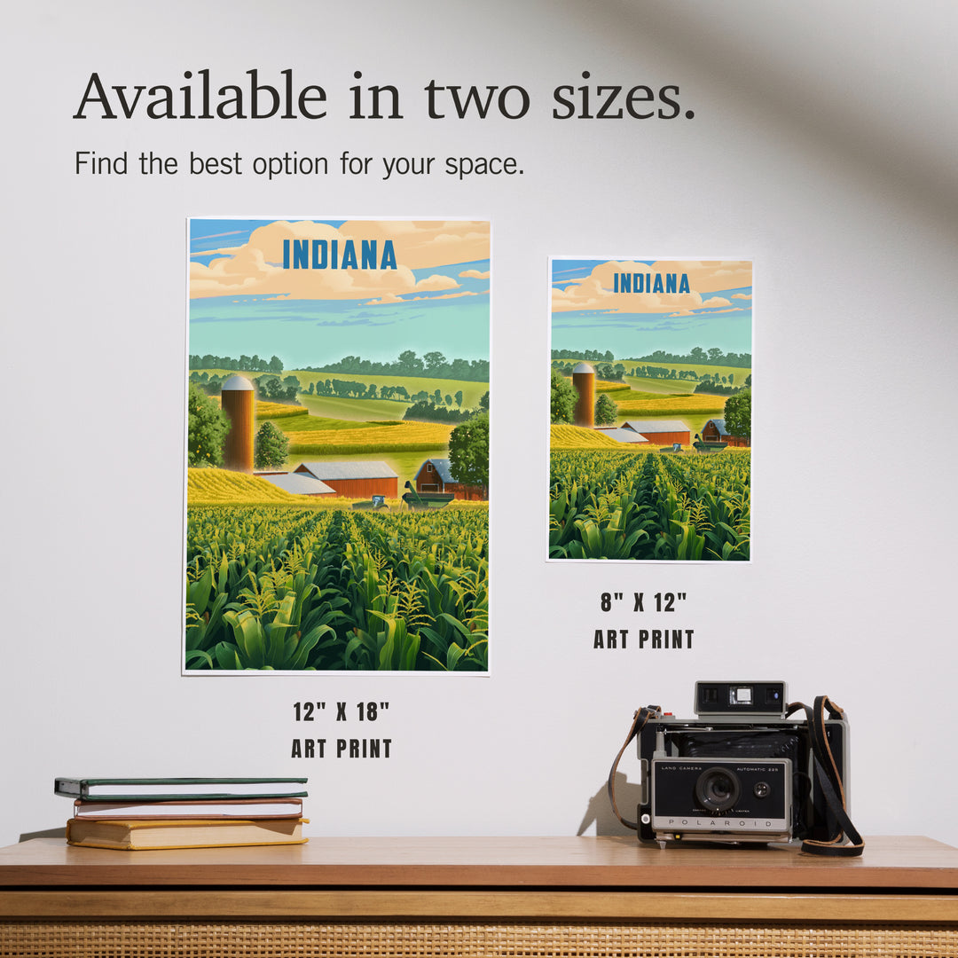 Indiana, Lithograph, Corn Harvest, Art & Giclee Prints