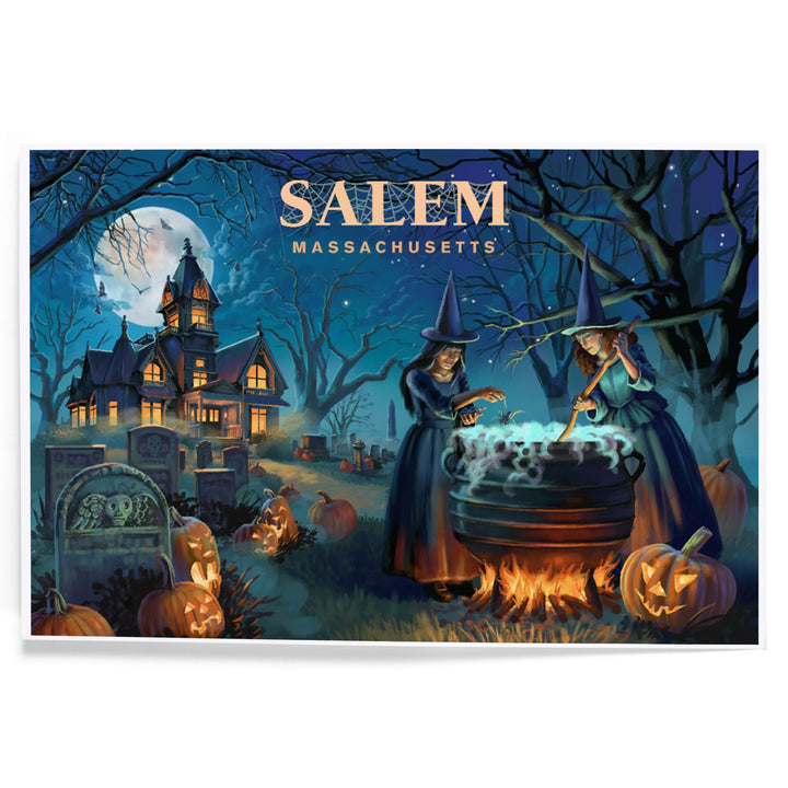 Salem, Massachusetts, Lithograph, Cemetery, Art & Giclee Prints