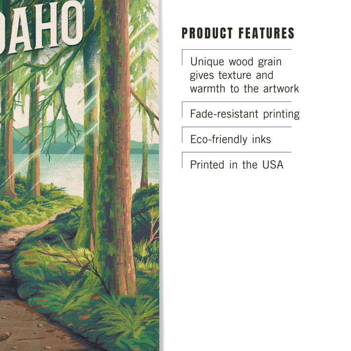 Idaho, Walk In The Woods, Day Hike, Wood Signs and Postcards - Lantern Press