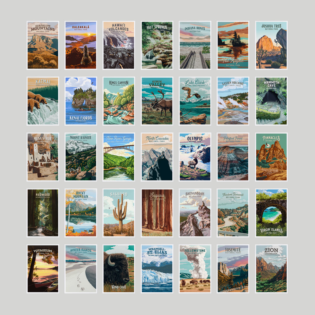 Protect Our National Parks, 63 Postcard Set, Unique Images from each National Park