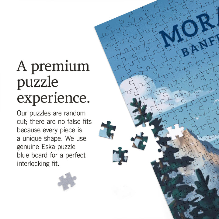 Banff National Park, Canada, Lithograph, Moraine Lake, 1000 Piece Jigsaw Puzzle