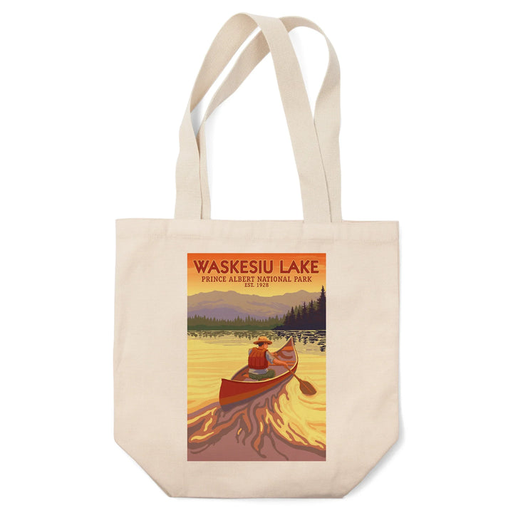 Waskesiu Lake, Saskatchewan, Prince Albert National Park, Canoe Scene, Tote Bag