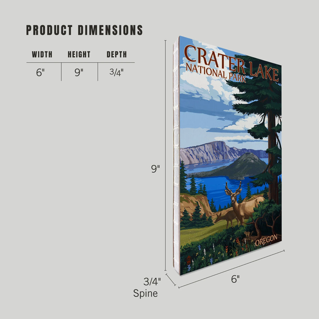 Lined 6x9 Journal, Crater Lake National Park, Oregon, Deer Family, , Lay Flat, 193 Pages, FSC paper