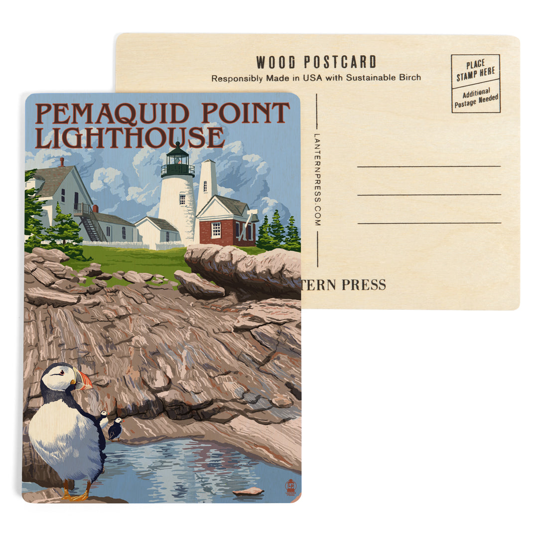 Maine, Pemaquid Lighthouse, Wood Sign and Postcards