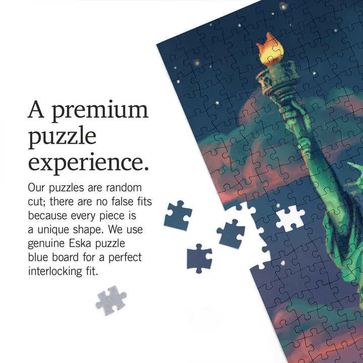 USA 250th Anniversary, Oil Painting, Sunset Statue of Liberty, 1000 Piece Jigsaw Puzzle