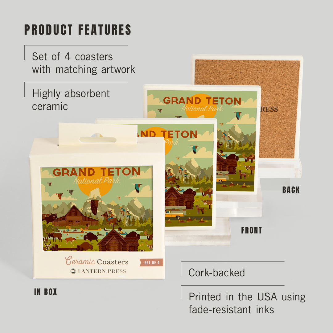 Grand Teton National Park, Wyoming, Geometric National Park Series, Coasters