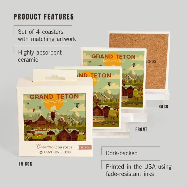 Grand Teton National Park, Wyoming, Geometric National Park Series, Coasters
