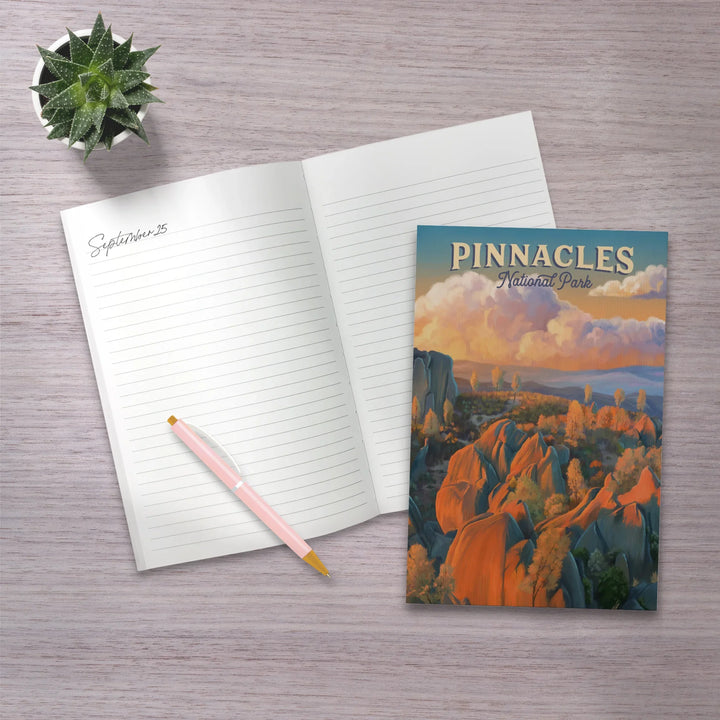 Lined 6x9 Journal, Pinnacles National Park, California, Oil Painting, Lay Flat, 193 Pages, FSC paper