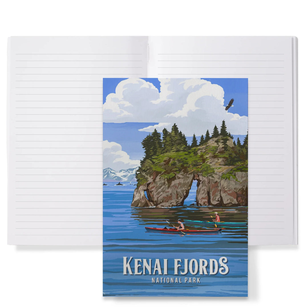 Lined 6x9 Journal, Kenai Fjords National Park, Alaska, Painterly National Parks Series, Lay Flat, 193 Pages, FSC paper