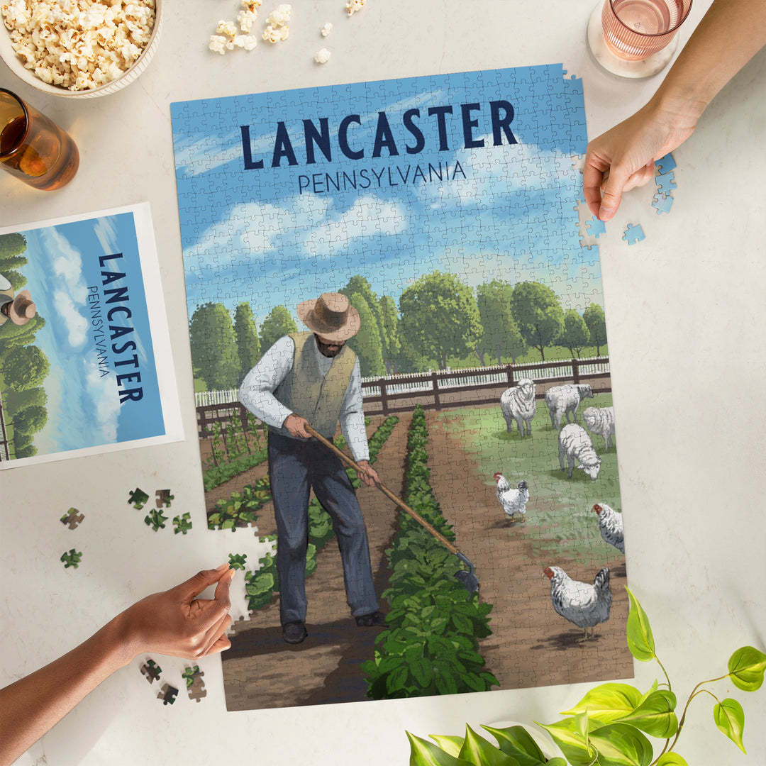 Lancaster, Pennsylvania, Farm Scene, Jigsaw Puzzle