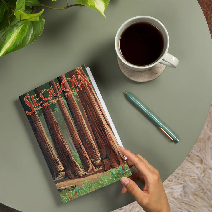 Lined 6x9 Journal, Sequoia National Park, Forest Grove in Spring, Lay Flat, 193 Pages, FSC paper