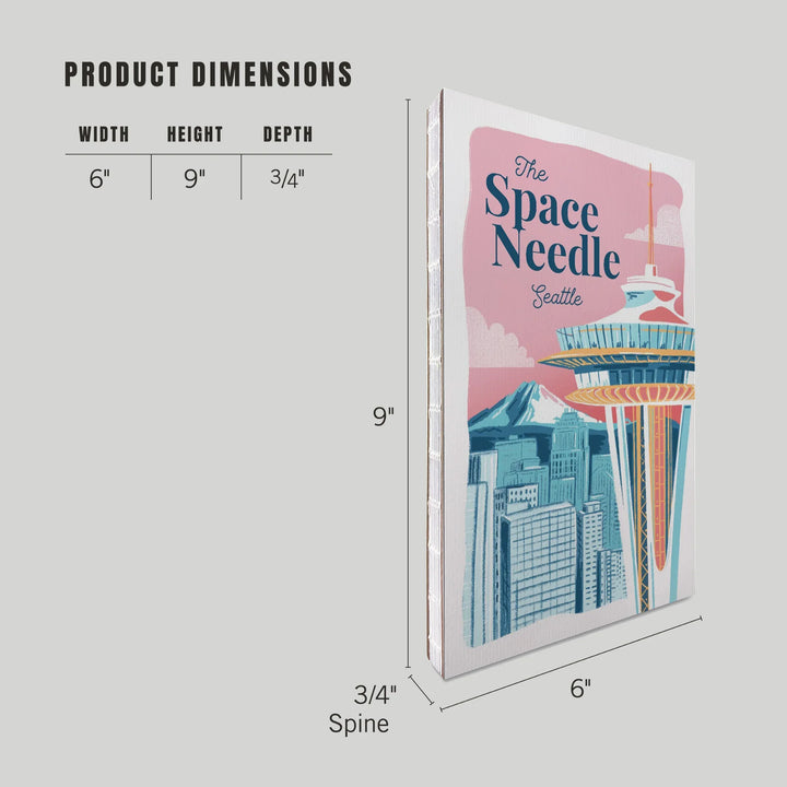 Lined 6x9 Journal, Seattle, Washington, Space Needle, Epic City Scene, Lay Flat, 193 Pages, FSC paper