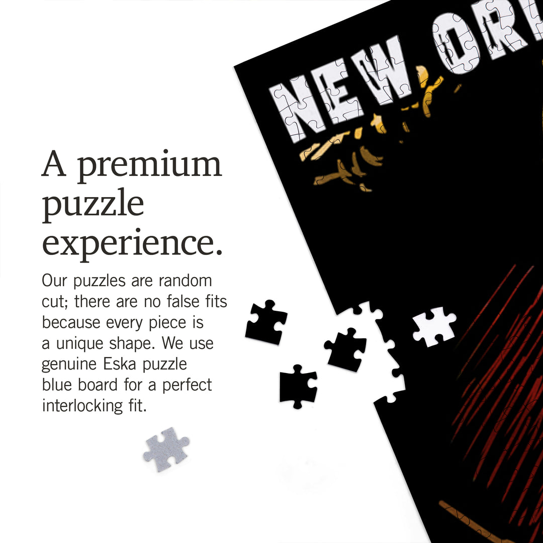 New Orleans, Louisiana, Jazz Band, Scratchboard, 1000 Piece Jigsaw Puzzle
