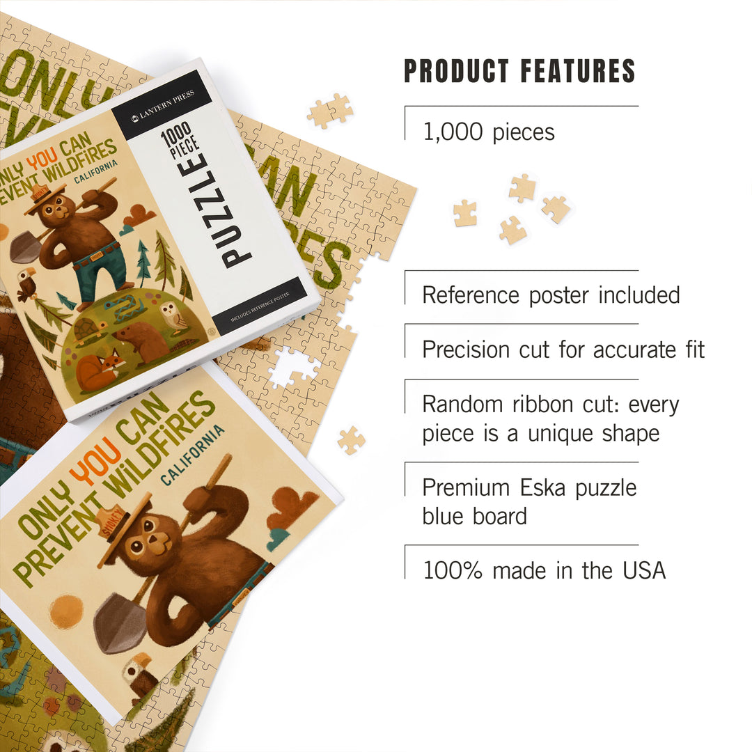 California, Smokey Bear with Shovel, Only You can prevent Wildfires, Jigsaw Puzzle