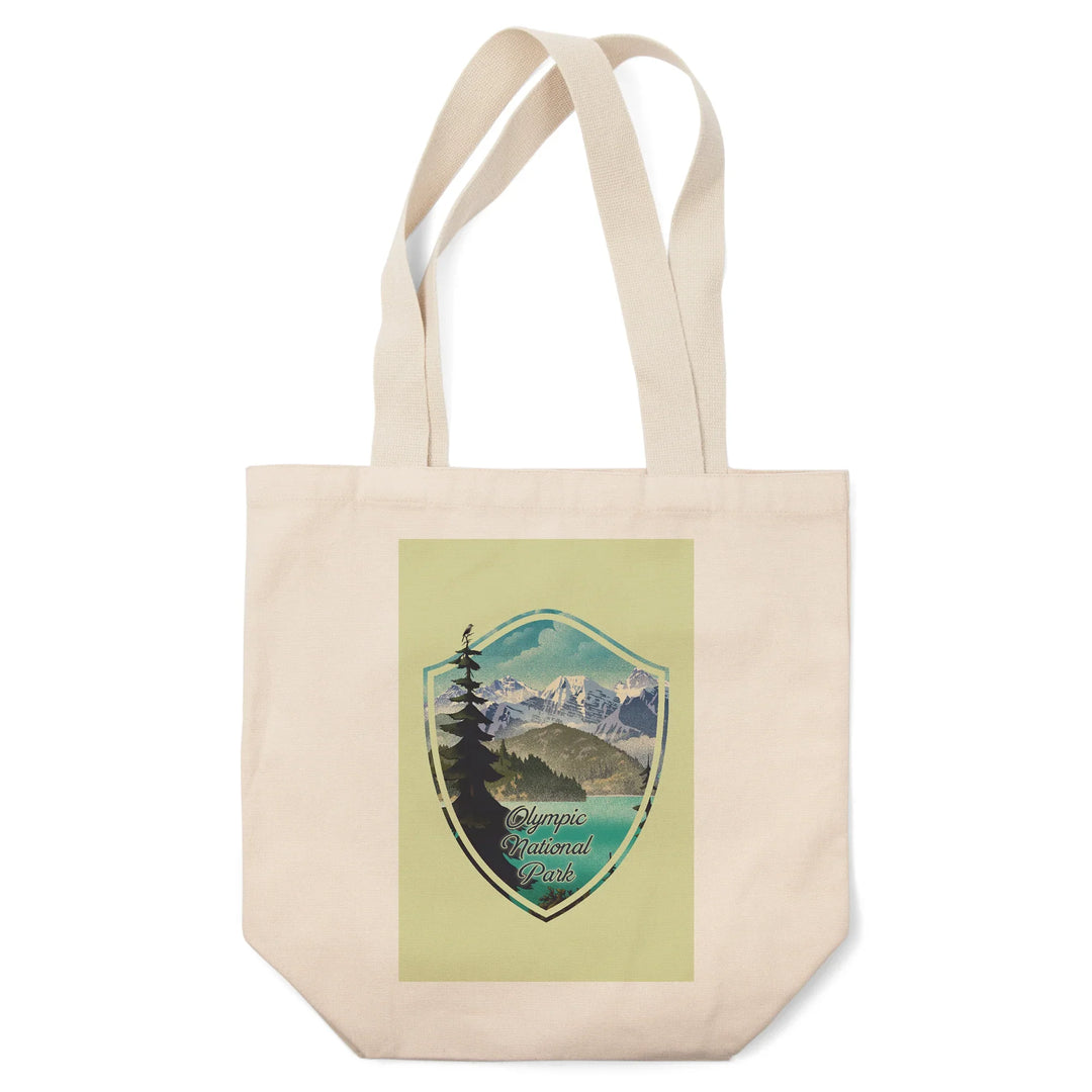 Olympic National Park, Washington, Lithograph Series, Lake and Mountains,, Tote Bag