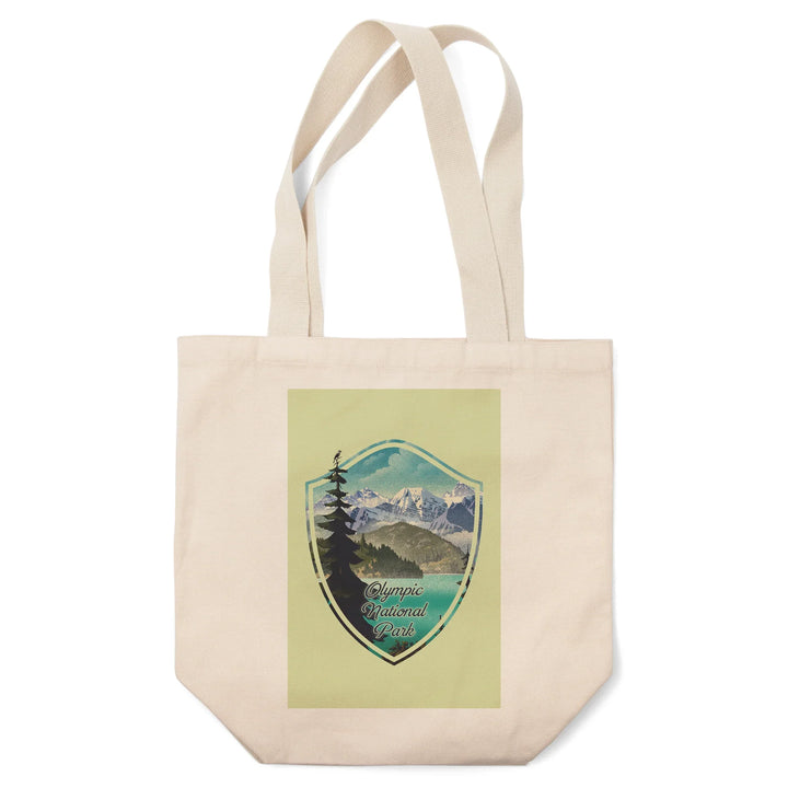 Olympic National Park, Washington, Lithograph Series, Lake and Mountains,, Tote Bag