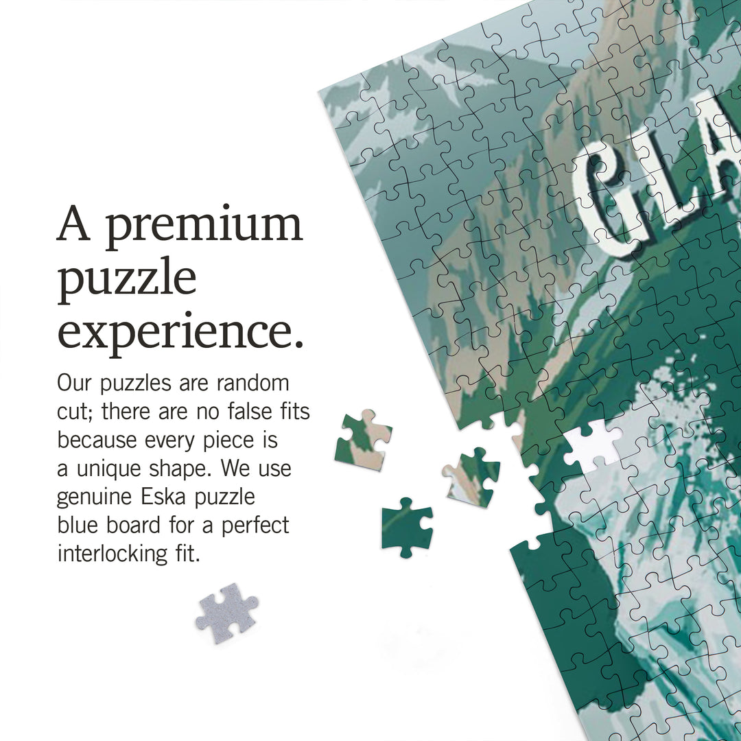 Glacier Bay National Park and Preserve, Alaska, Painterly National Park Series, 1000 Piece Jigsaw Puzzle