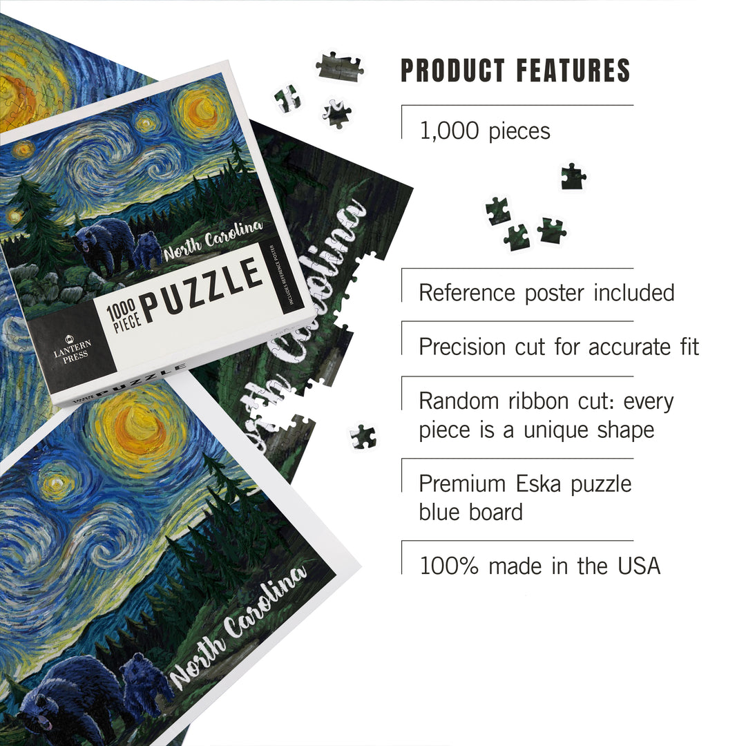 North Carolina, Starry Night, Bear and Cub, Jigsaw Puzzle