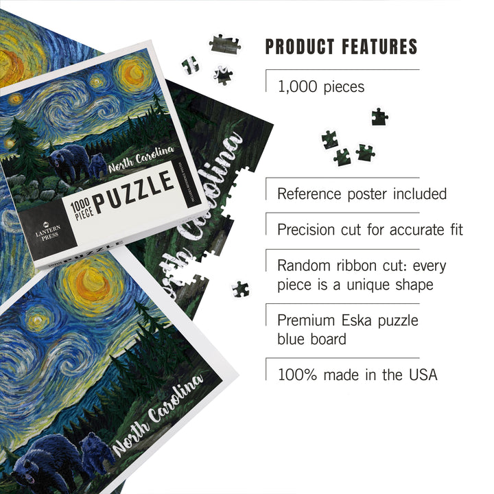 North Carolina, Starry Night, Bear and Cub, Jigsaw Puzzle