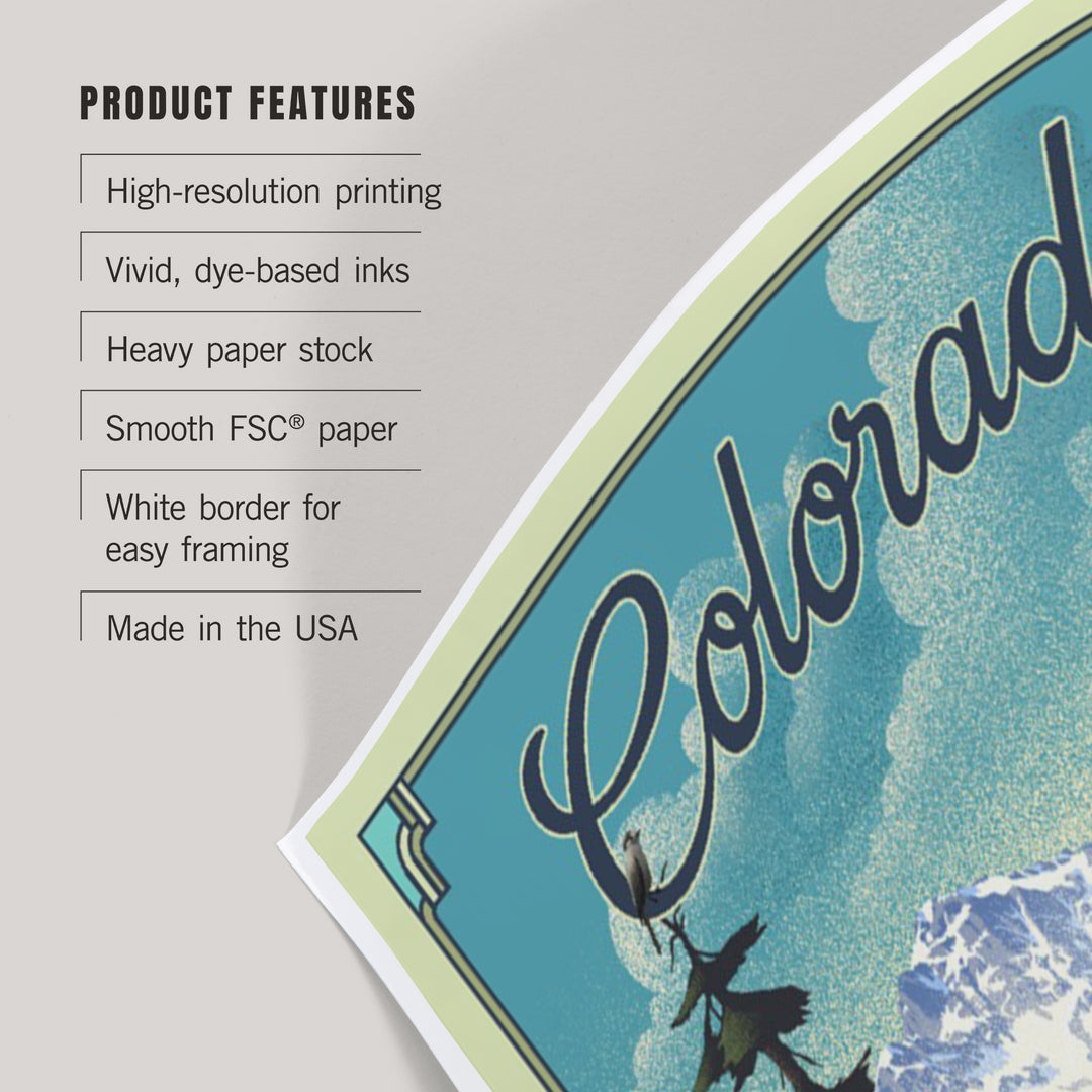 Colorado, Lake Lithograph, Art & Giclee Prints