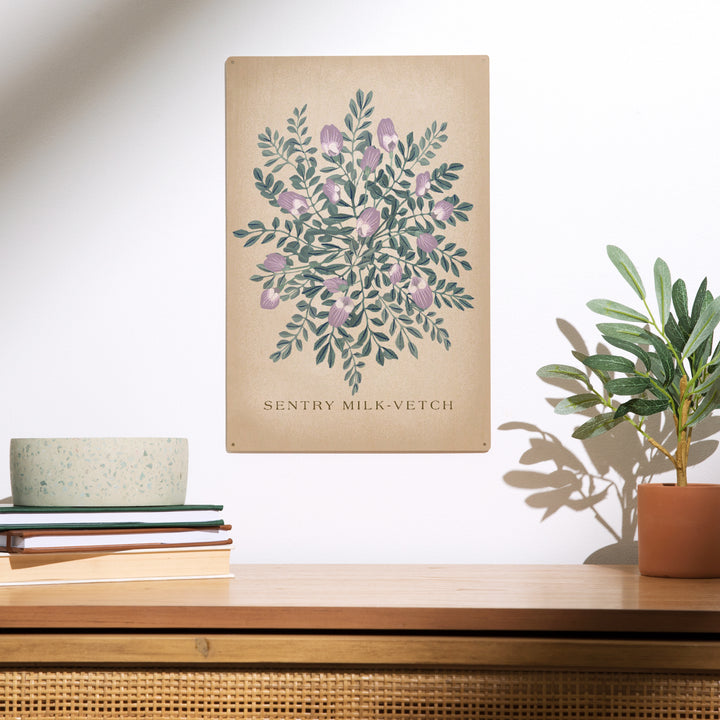 Sentry Milk-Vetch, Vintage Flora, Wood Sign and Postcards